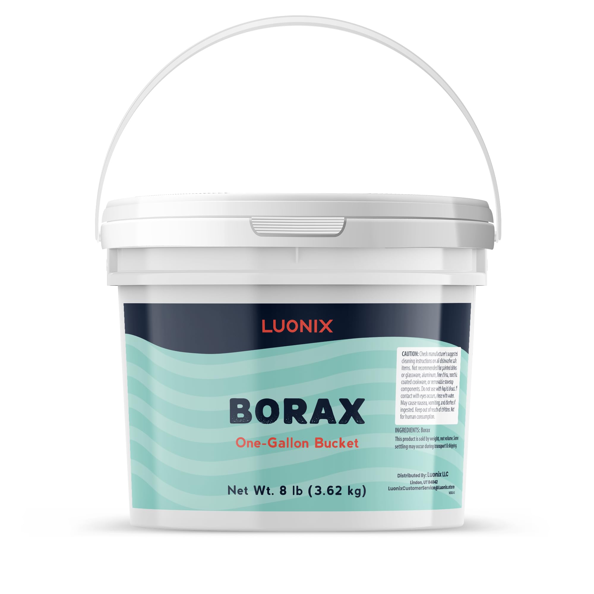 Luonix Borax 1-gallon bucket for household cleaning tasks.