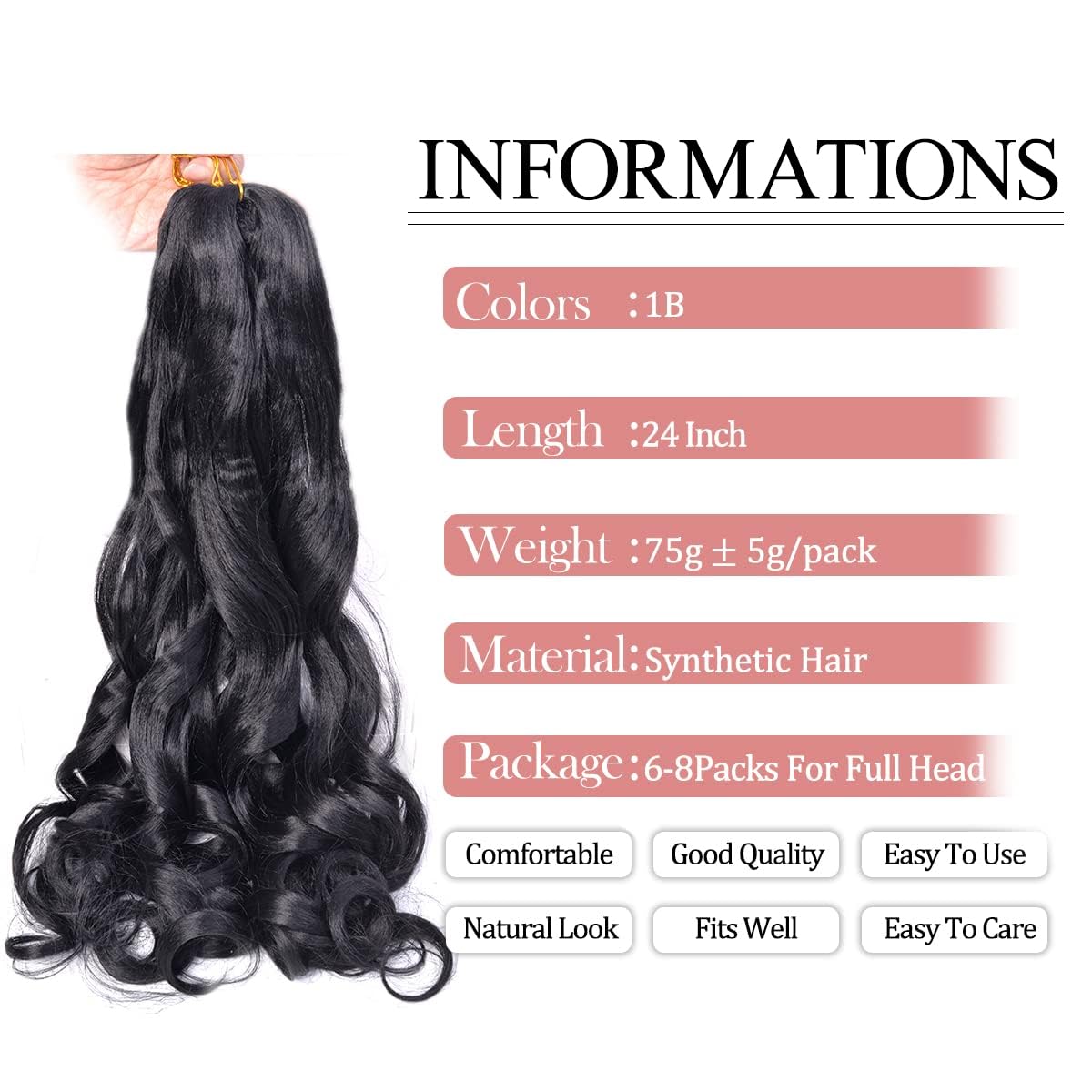 Luoyudu loose wavy braiding hair 8 pack for full head coverage