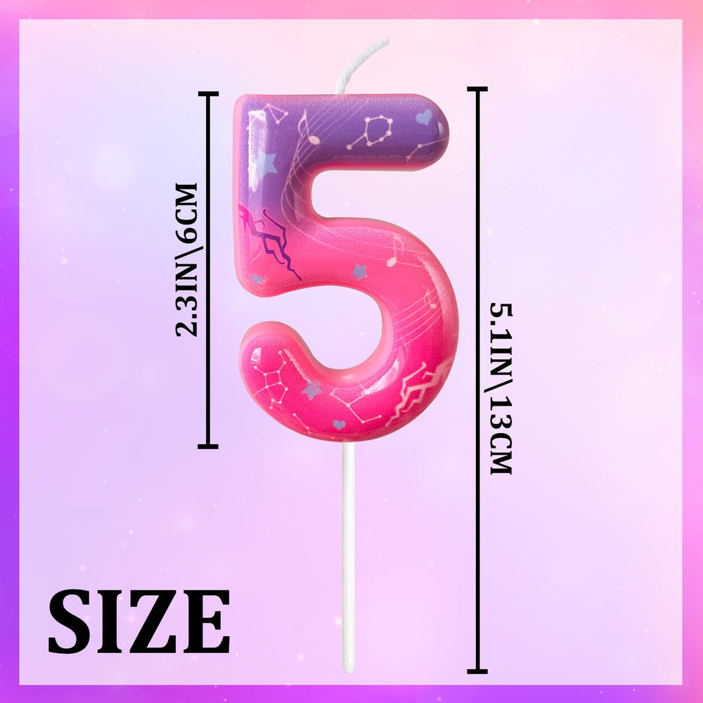 Lurevian pink purple gradient cake topper enhances birthday desserts with glossy color.