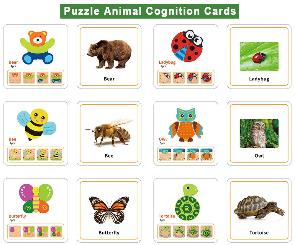 LURLIN owl wooden puzzle boosts recognition and hand-eye coordination.