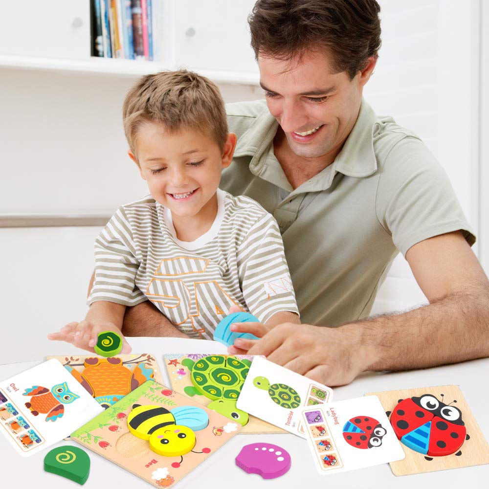 LURLIN tortoise wooden puzzle fosters focused, curious exploration in toddlers.