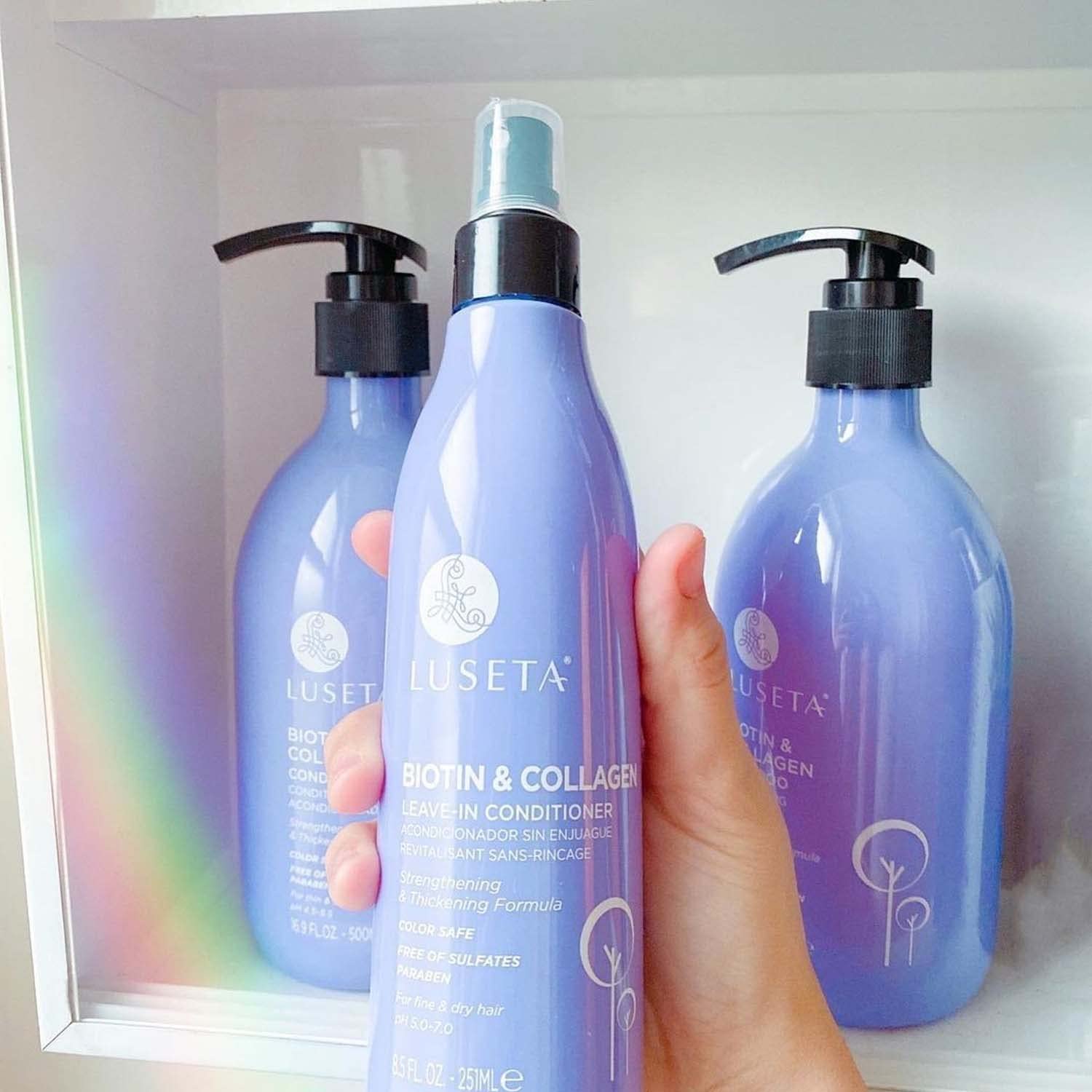 Luseta Biotin Leave-In Conditioner leaves hair silky and soft to touch.