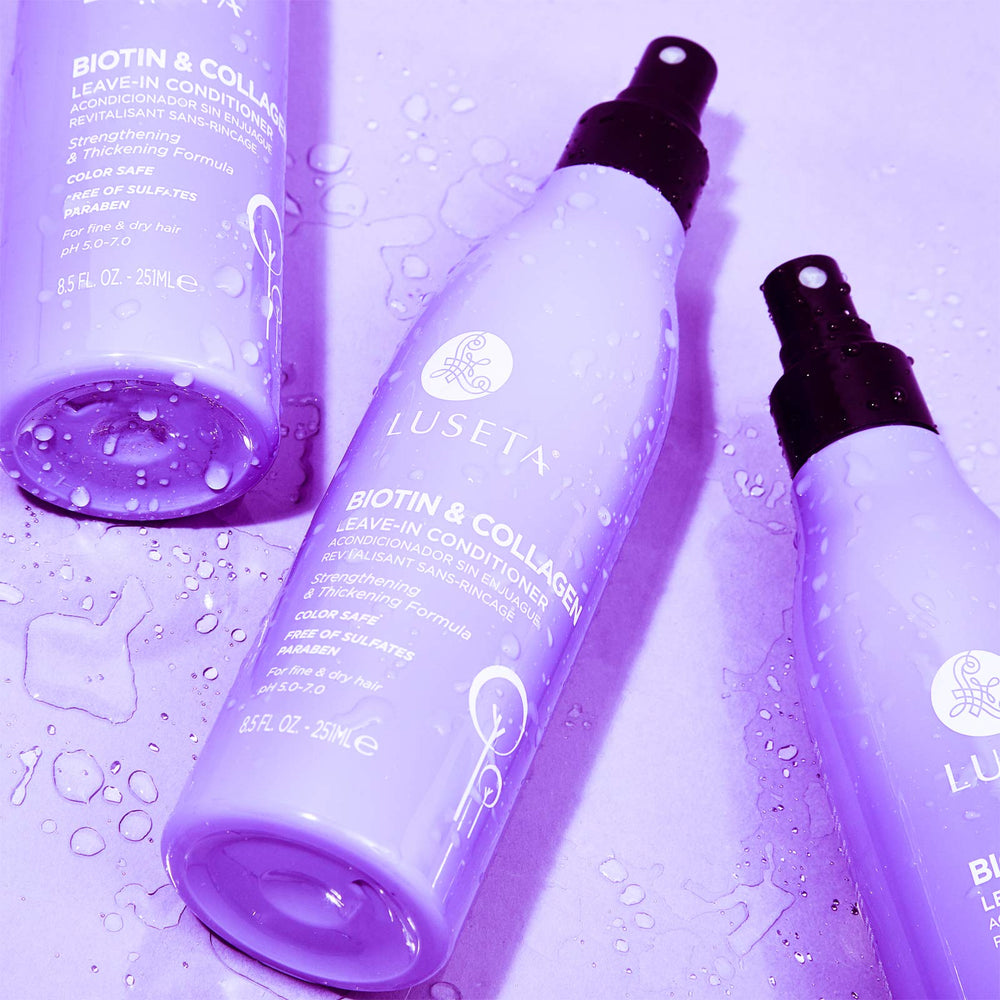 Luseta Biotin Leave-In Conditioner adding volume and bounce to hair.