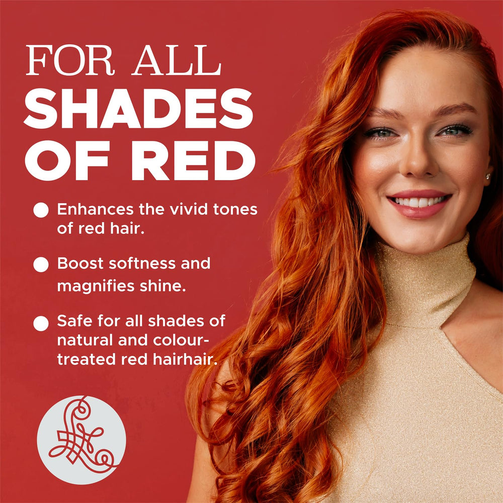 Luseta red conditioner bottle front highlighting vibrant color protection.