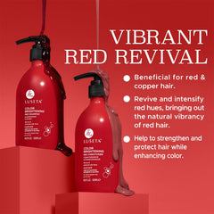 Luseta red shampoo and conditioner duo pack displayed for color revival.