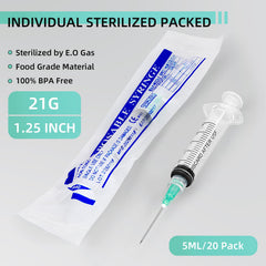 Clear graduations on LUTAICACA 5ml syringe for accurate dispensing.