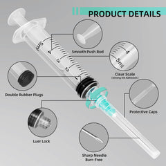 Individually sealed LUTAICACA 5ml syringe for single-use lab tasks.