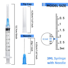 LUTAICACA individually sealed 3ml syringes for sterile single-use applications