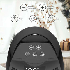 Lutntc ceramic heater with digital display shows temperature and mode for easy control