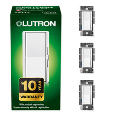 Lutron Diva LED+ Dimmer 3-pack assembly for easy LED compatibility.
