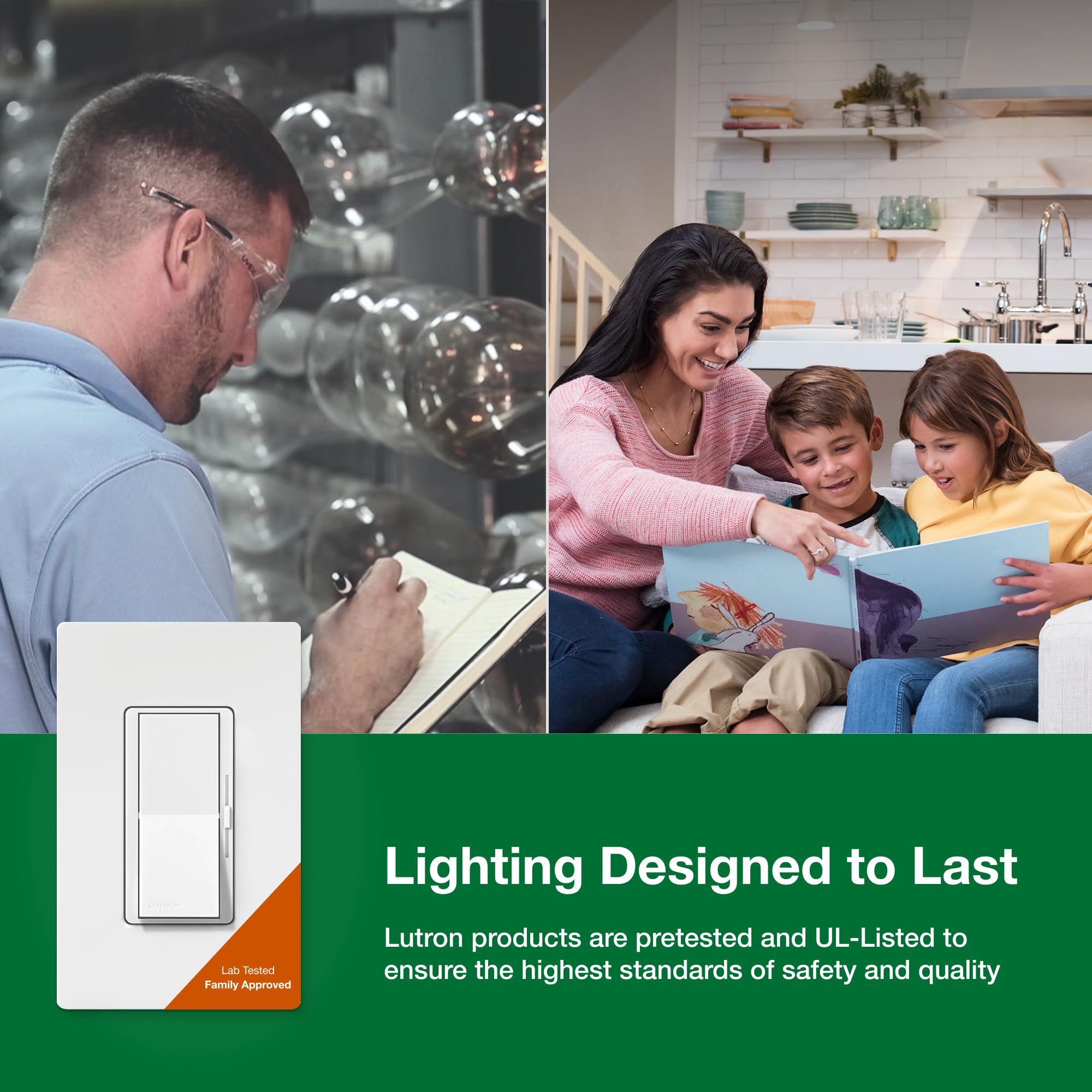 Kitchen scene showing bright task lighting with Diva LED+ Dimmer.
