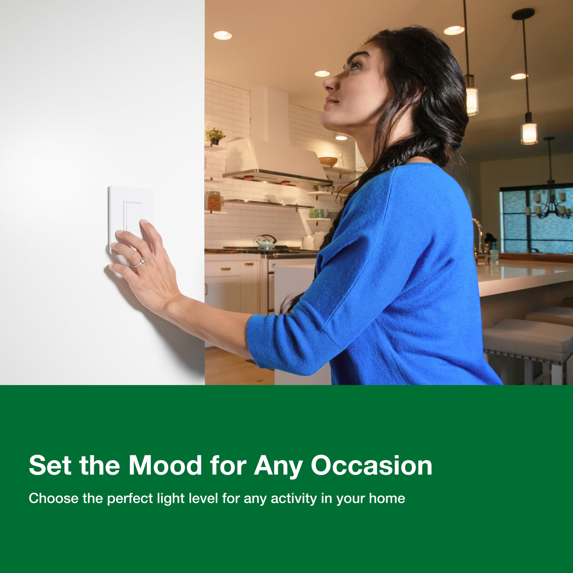 Slider control on Lutron Diva LED+ Dimmer provides precise brightness adjustment.