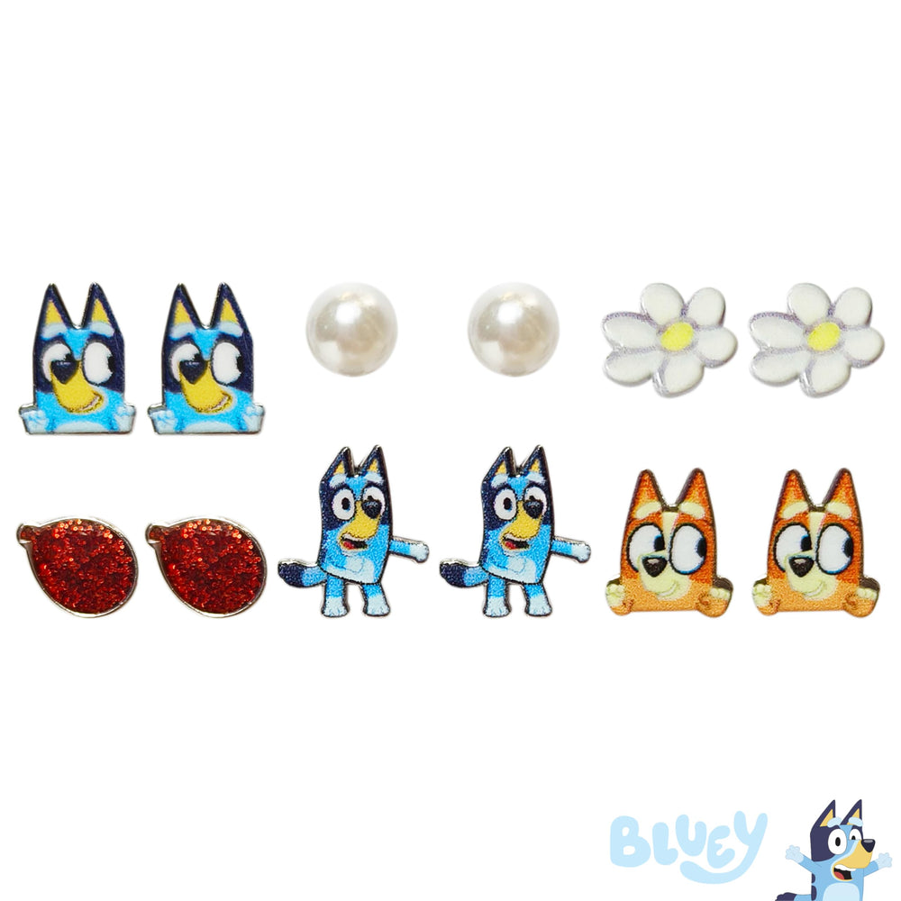 LUV HER Bluey character themed earrings spark imaginative dressing and pretend play.