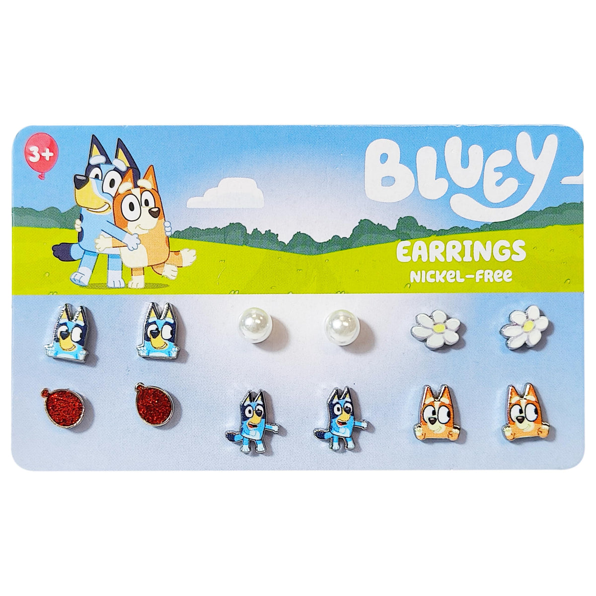 LUV HER Bluey hypoallergenic earrings pack for sensitive ears and daily wear.