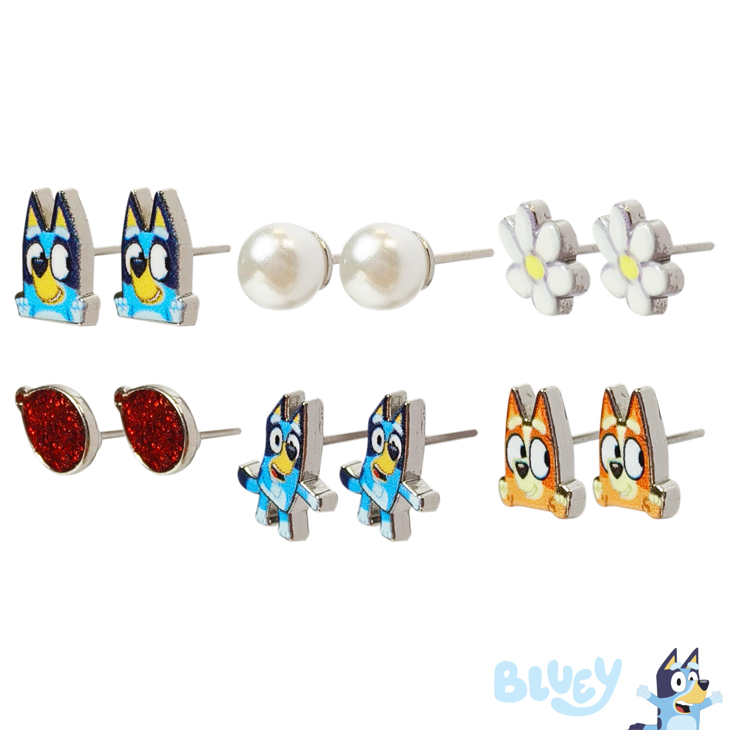 LUV HER Bluey stud earrings for everyday outfits and gentle comfort.