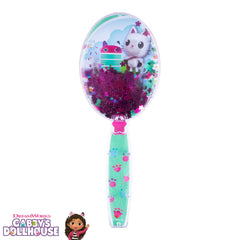 LUV HER Gabby's Dollhouse Hair Brush back portrait with magical flowers for playful grooming