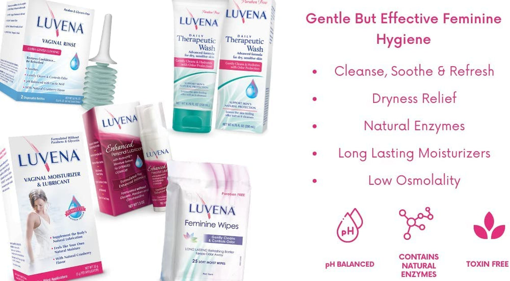LUVENA water-based gel texture shown for comfortable use.