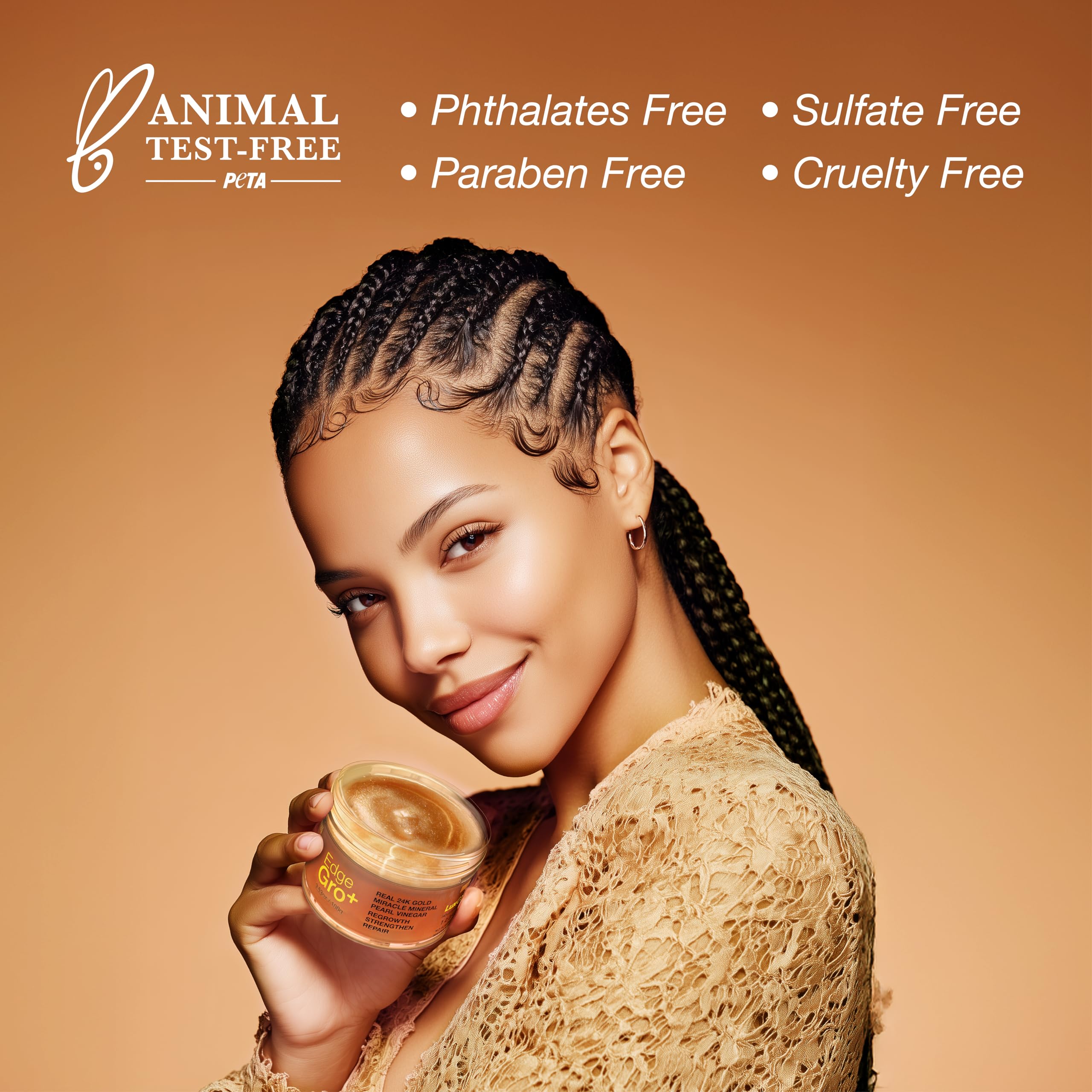 Lux Collection Edge Control Gel works well with lace-front hairstyles.