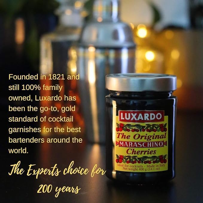 Luxardo Gourmet Cherries old-fashioned glass ready for sipping