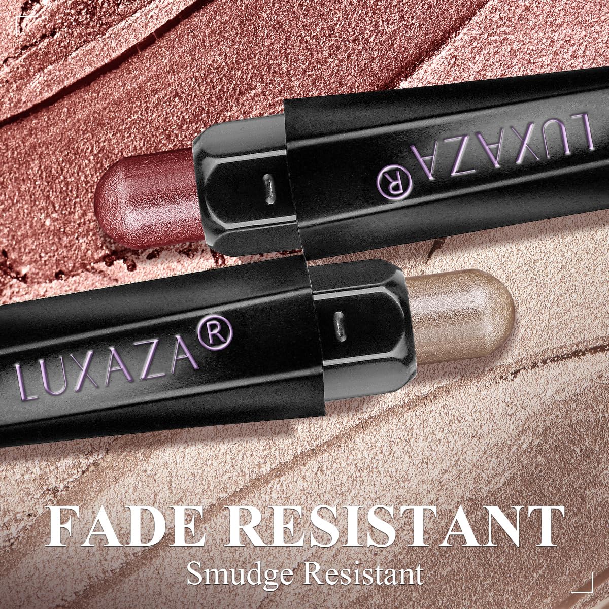 LUXAZA blending brush attached for easy, soft finishing