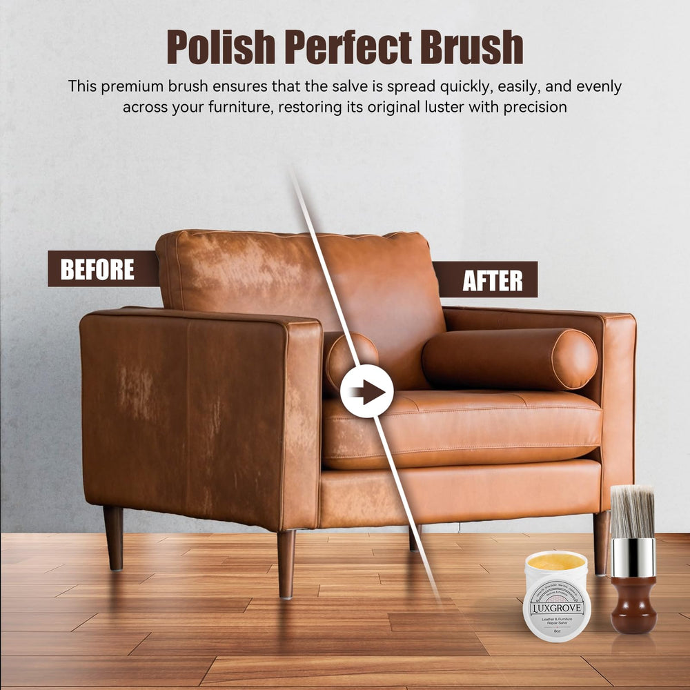 LUXGROVE leather care brush set designed for even application and scratch prevention