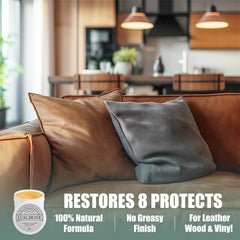 LUXGROVE Leather color restorer with UV shield preserves luster and prevents fading