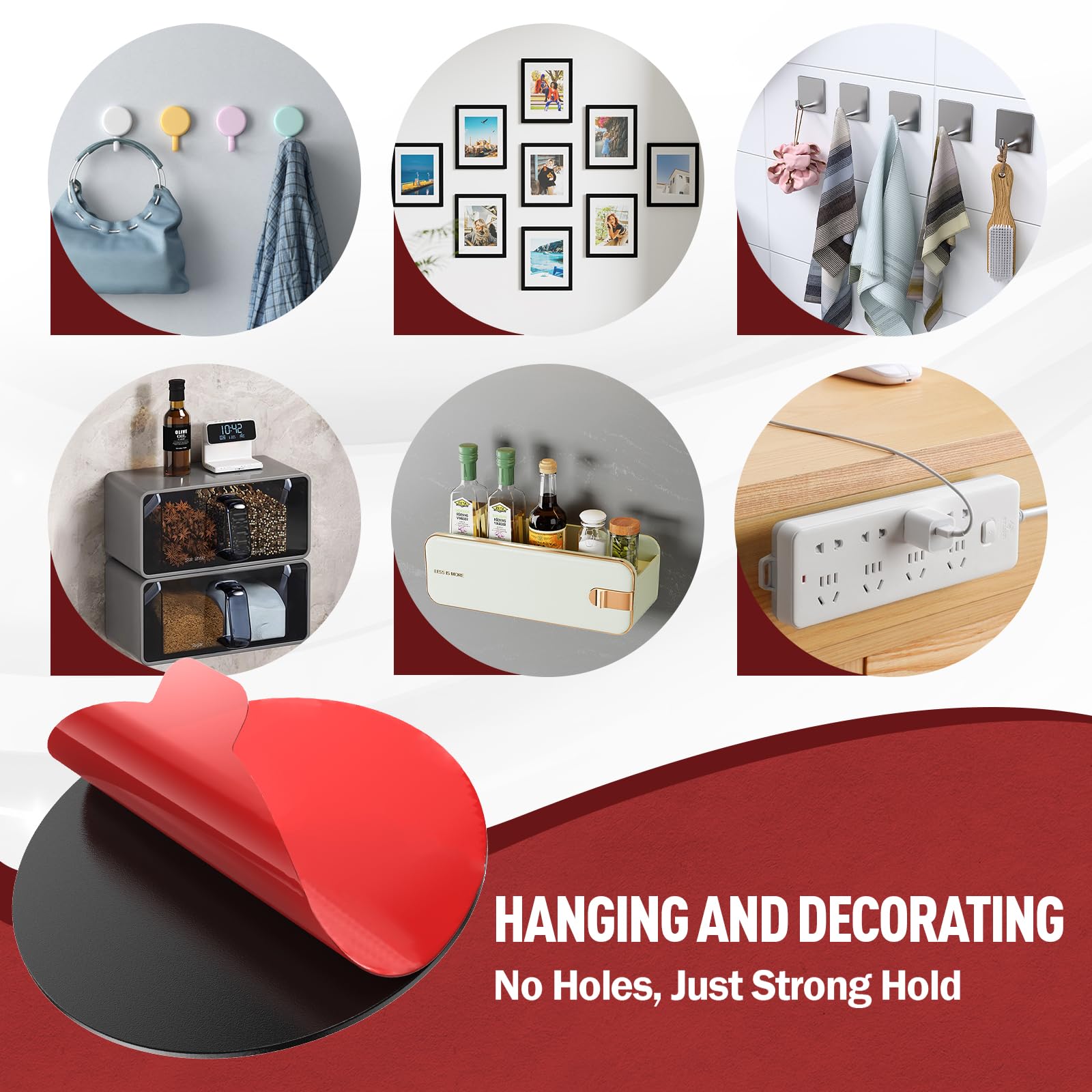 Luxify foam adhesive pad for secure yet removable wall mounting