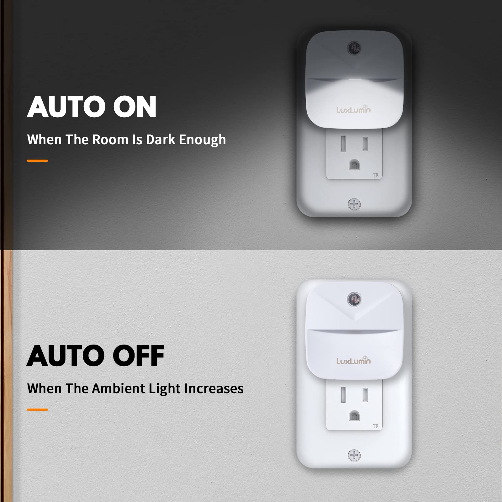 LuxLumin glare-free warm glow keeps bedrooms comfortable and relaxing.
