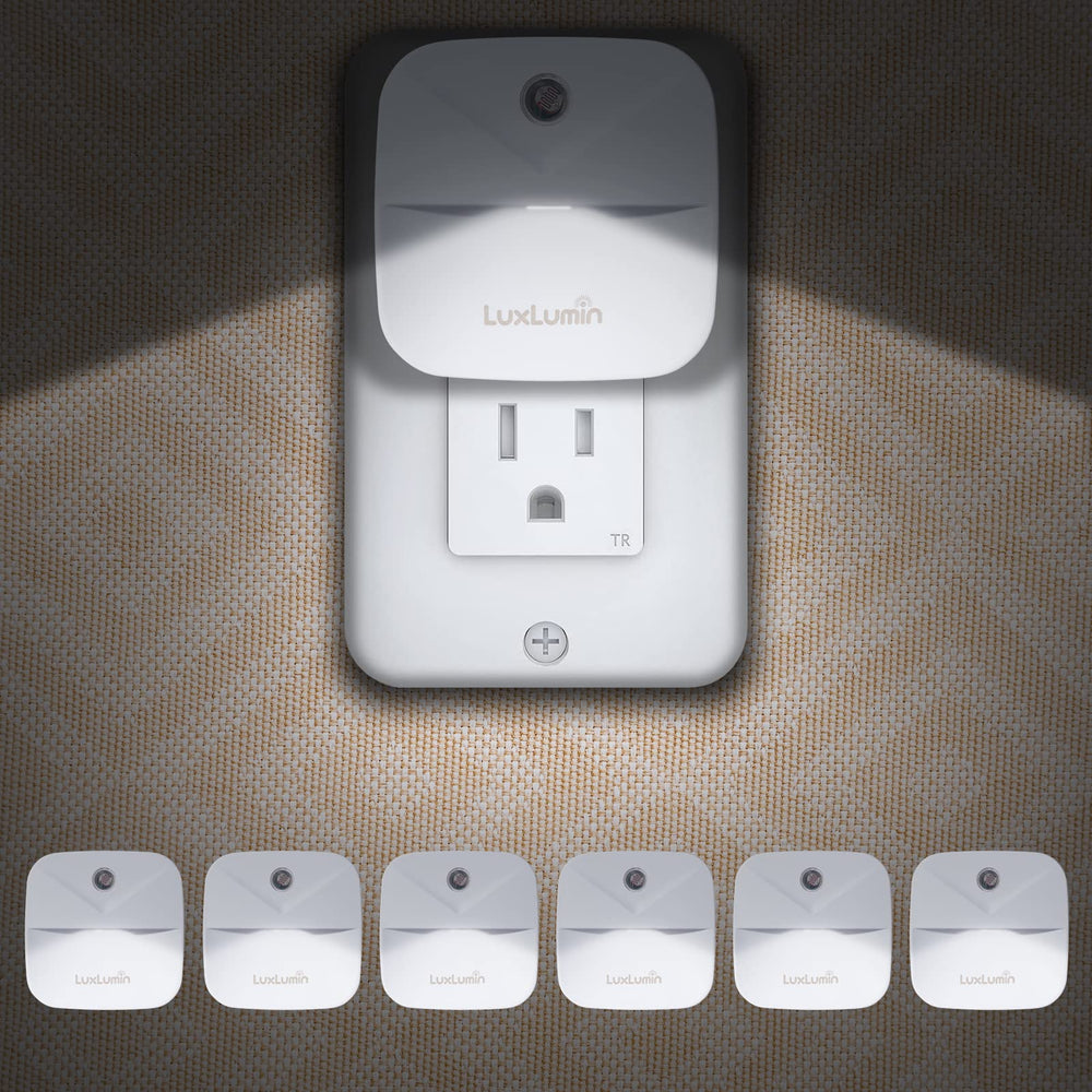 LuxLumin LED night light with dusk-dawn sensor for hands-free doorway lighting.