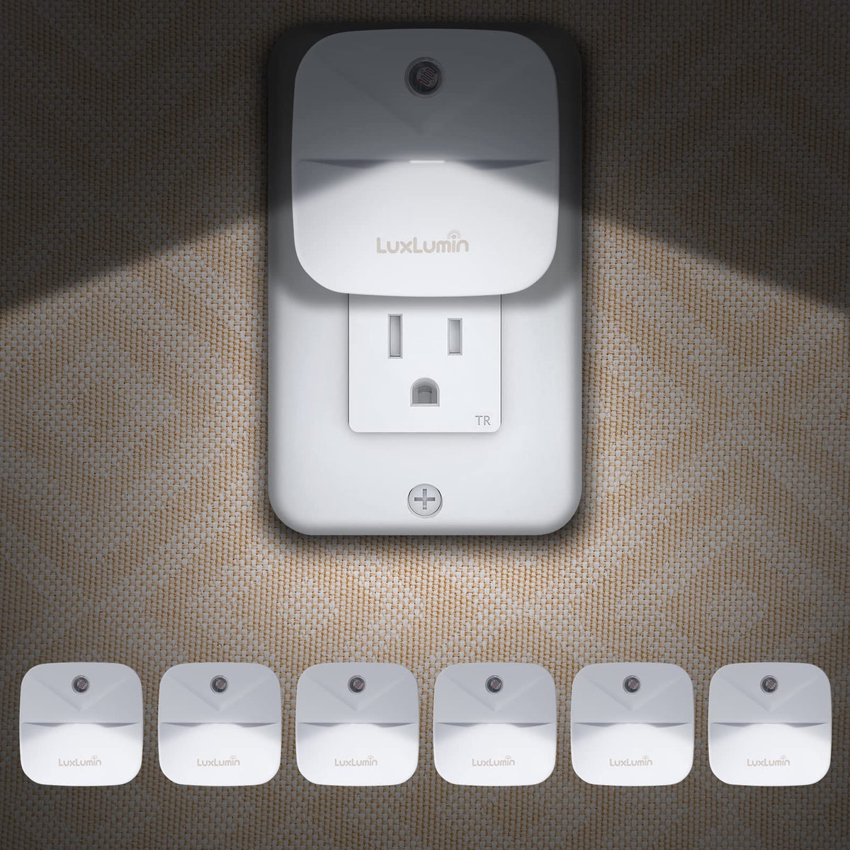 LuxLumin LED night light with dusk-dawn sensor for hands-free doorway lighting.