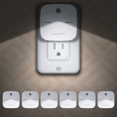 LuxLumin LED night light with dusk-dawn sensor for hands-free doorway lighting.