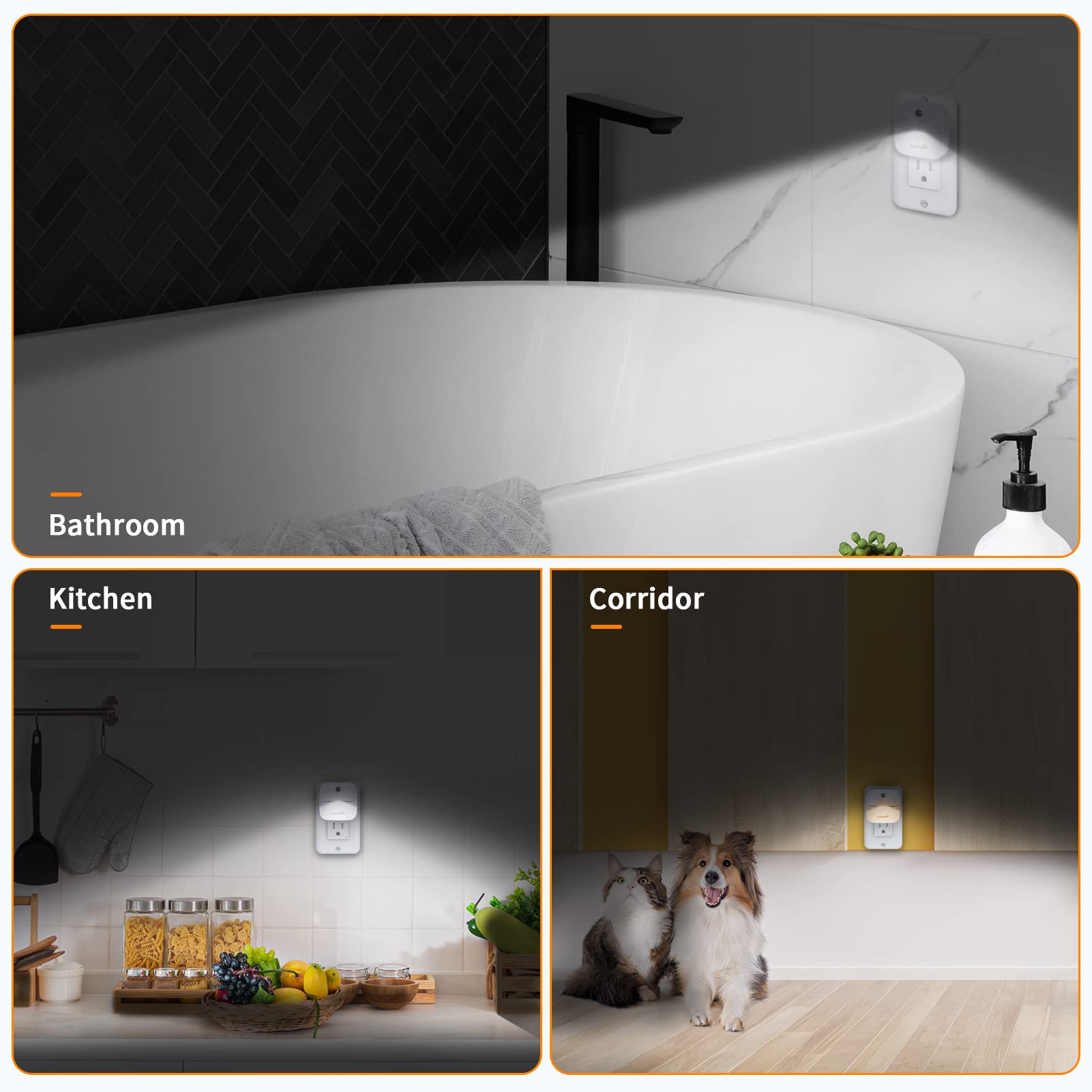 LuxLumin night light ideal for kids' rooms, bathrooms, and stairs.