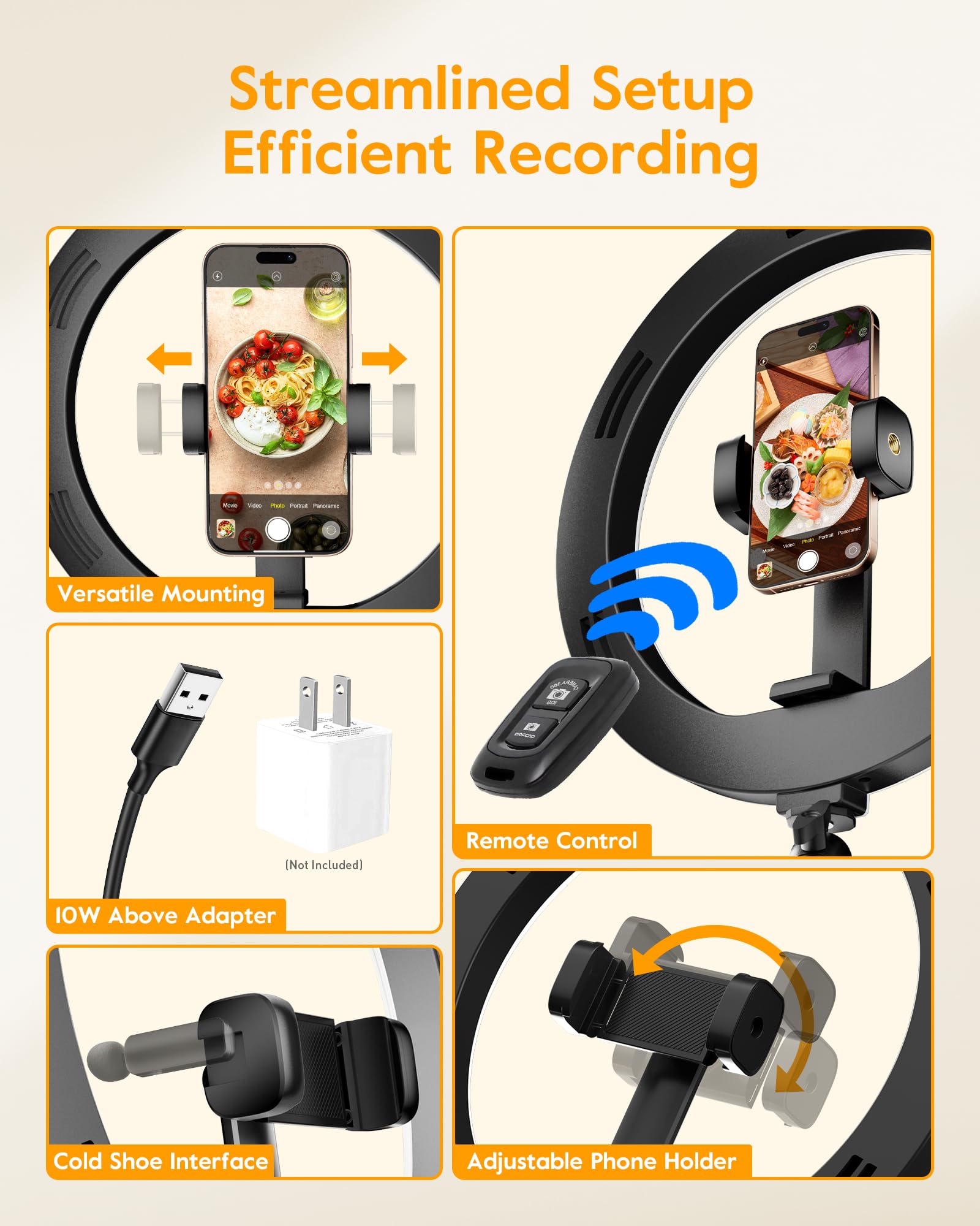 LUXSURE cooking-video-setup-shot supports overhead filming with ease.