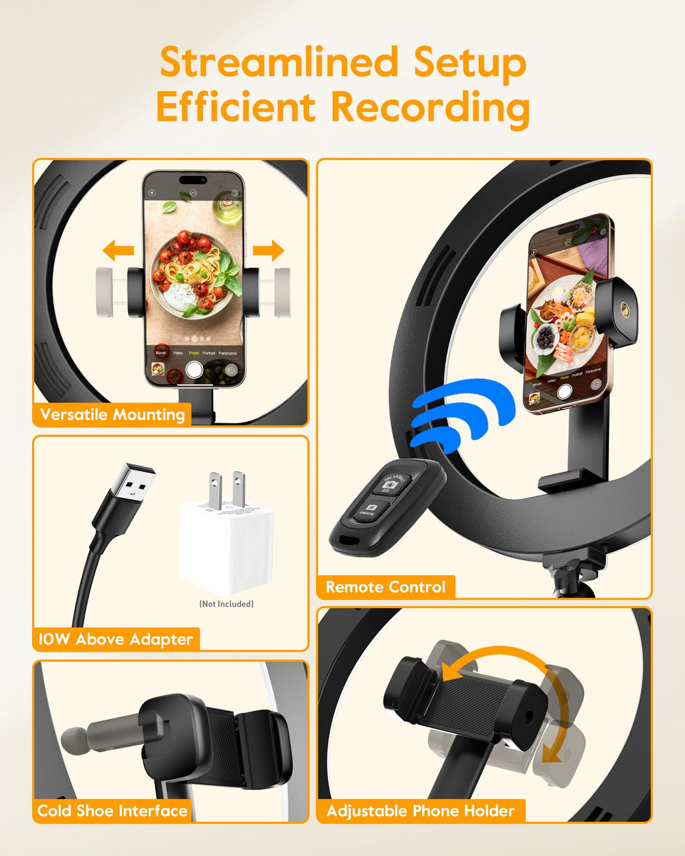 LUXSURE cooking-video-setup-shot supports overhead filming with ease.