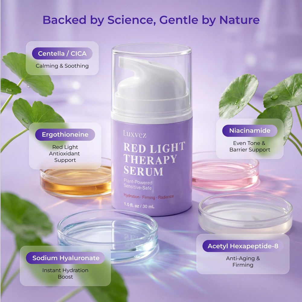 Luxvez niacinamide clarity visual emphasizes texture improvement and even tone