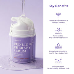 Luxvez serum gel texture close-up showing moisturizing consistency