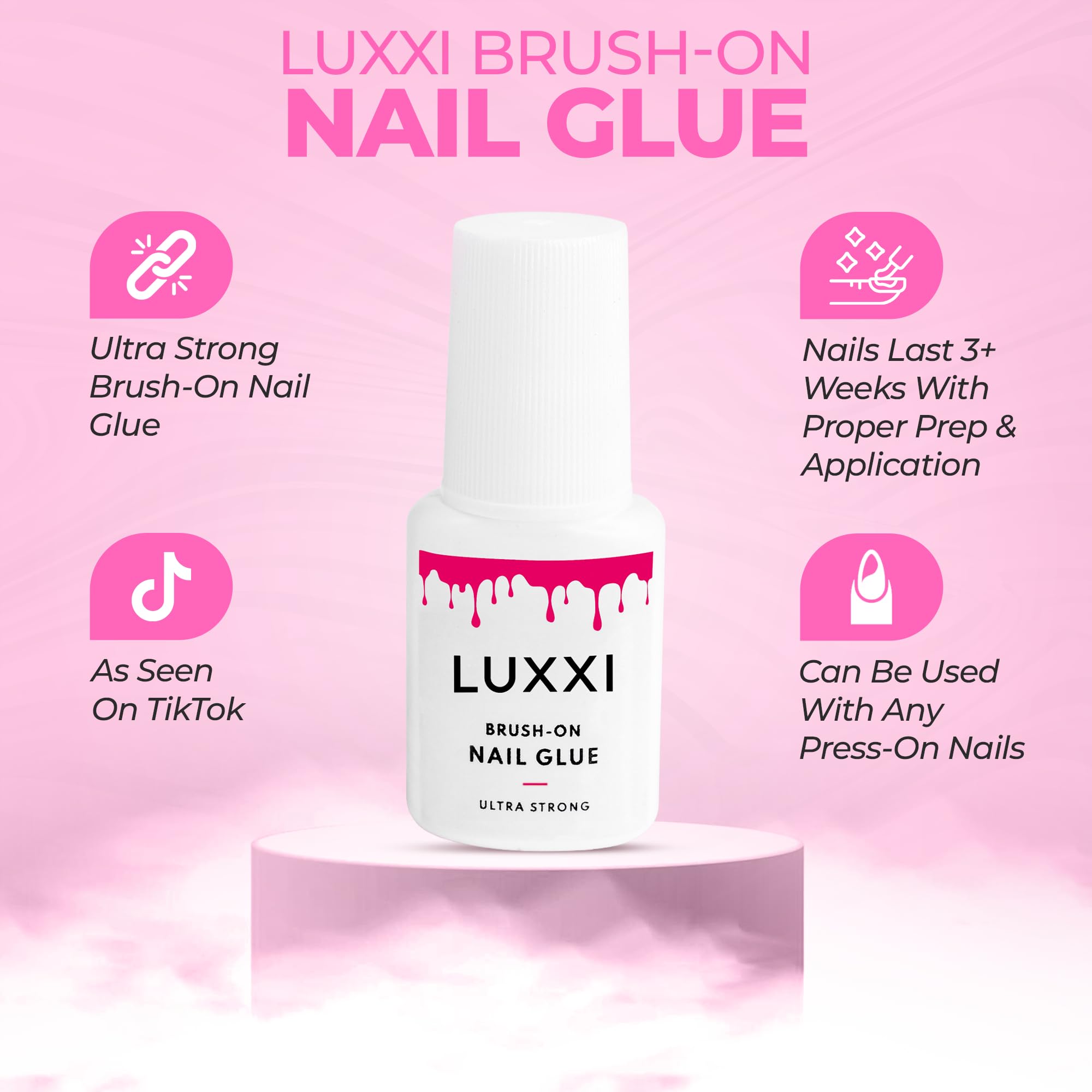LUXXI compatible with artificial and acrylic nails supports versatile nail art.