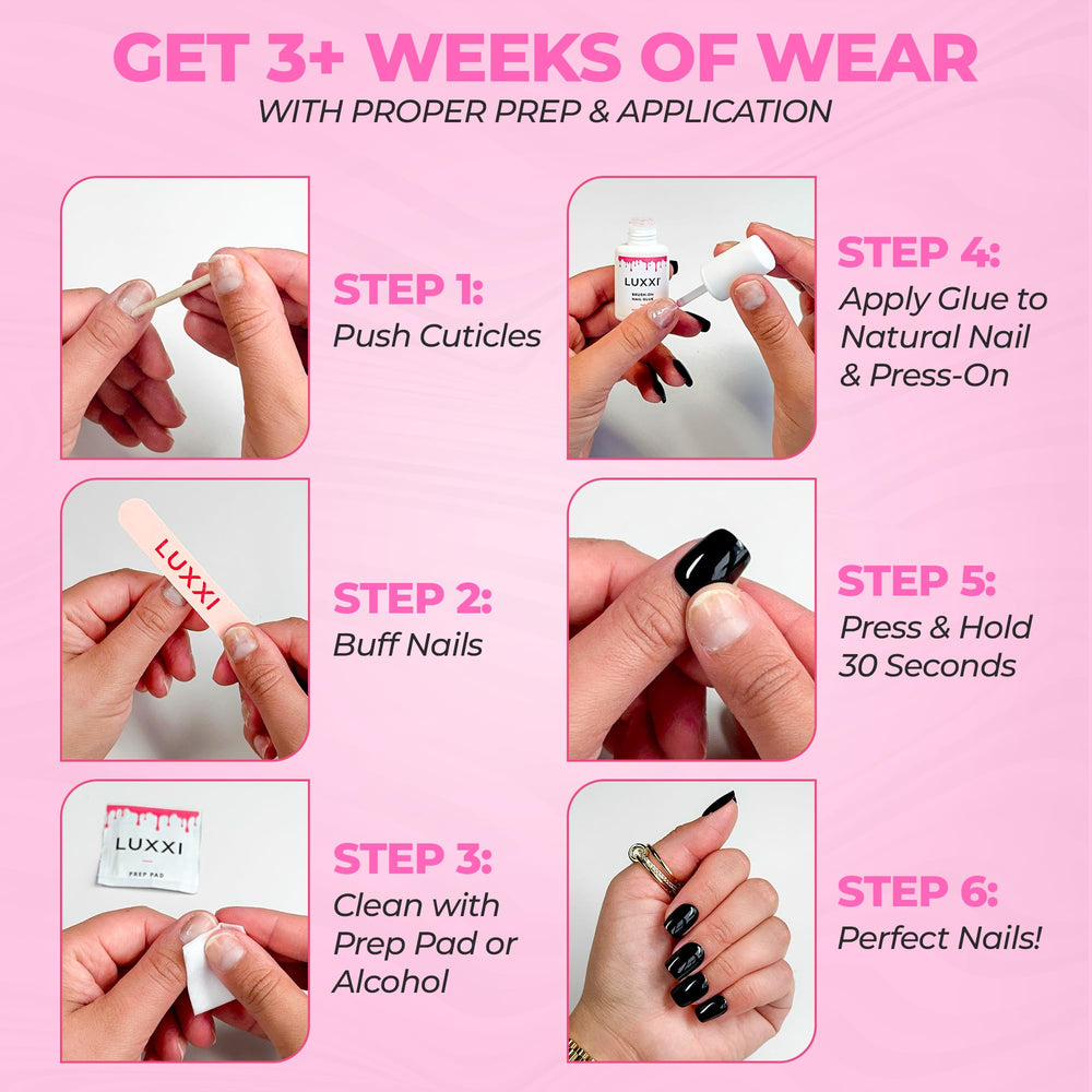 LUXXI fast air-dry formula dries rapidly for convenient at-home manicures.