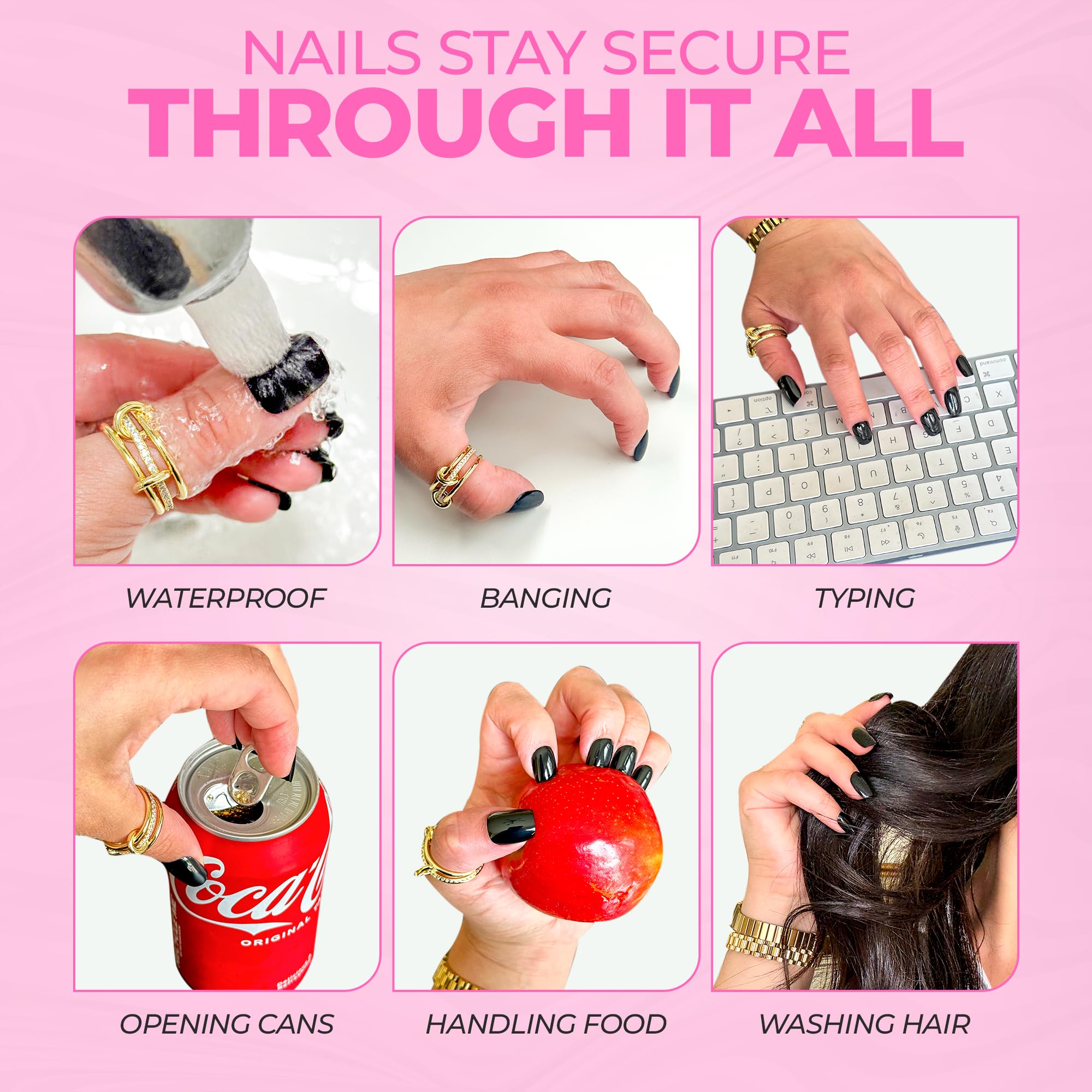 LUXXI press-on nails adhesive supports quick, reliable bond for stylish tips.
