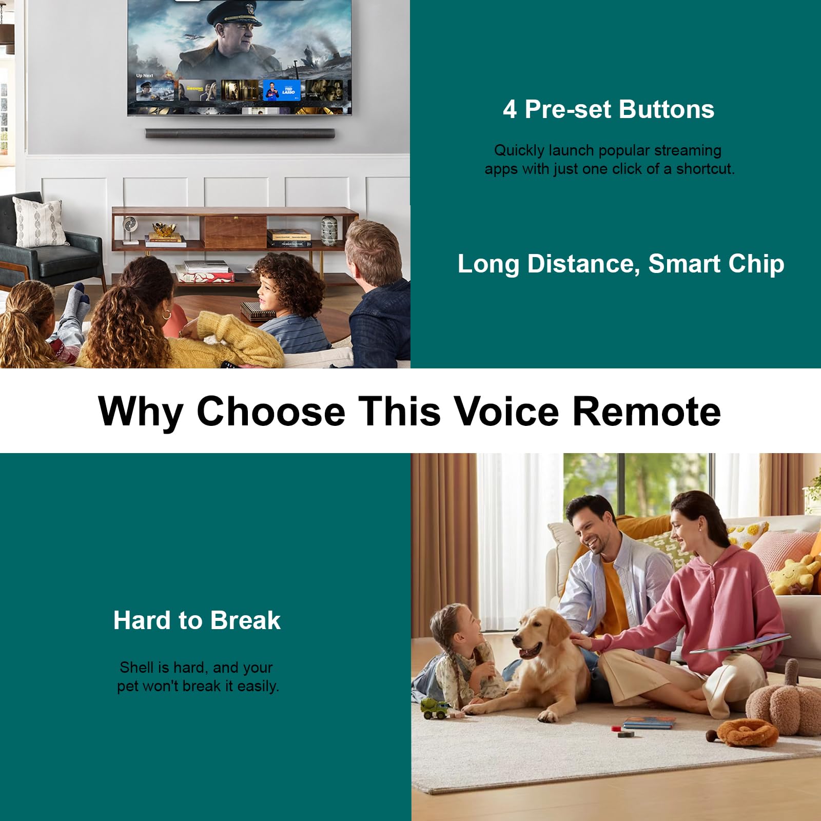 Luyeper remote for Fire Stick Lite; compact design with shortcuts