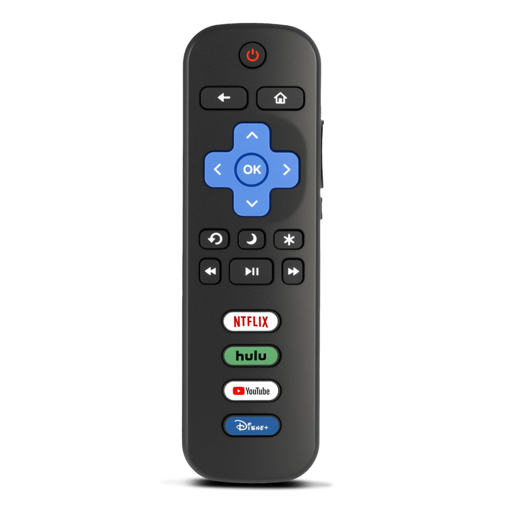 Luyeper Roku remote on table serves as a simple TV replacement option