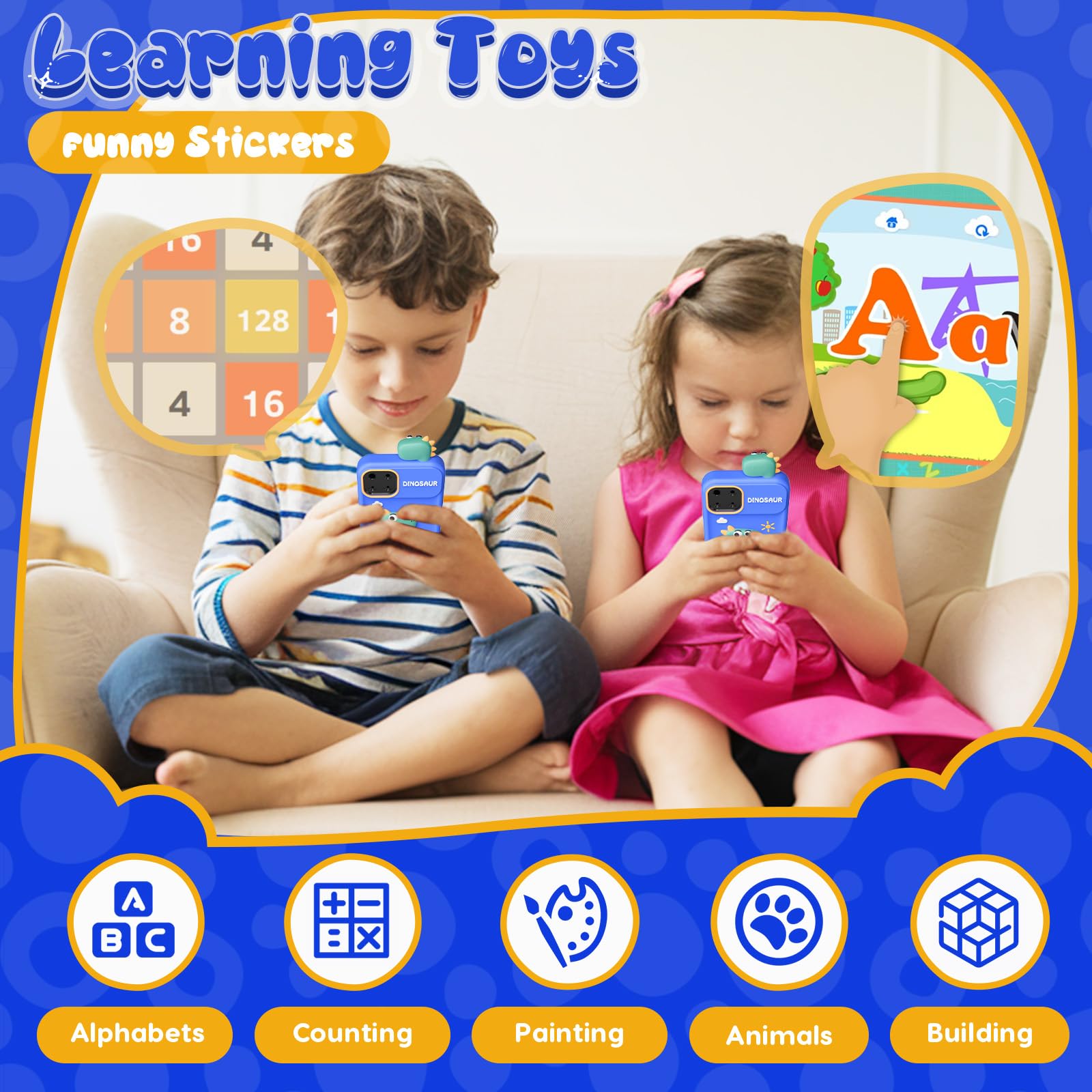 Luyiilo Kids Smart Phone Toy tempered film safeguards the screen against scratches