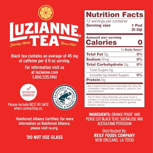 Luzianne sweet iced tea pods brewing into a crisp glass at home