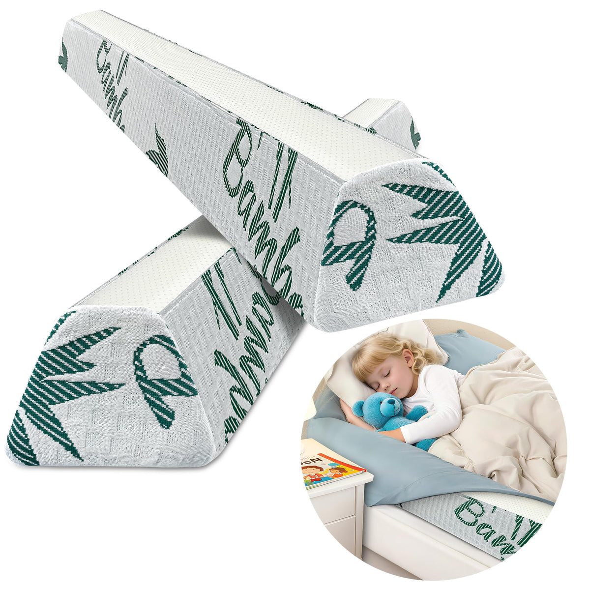 LVYSHOW baby bed bumper with soft foam for safe toddler nights and snuggly comfort.