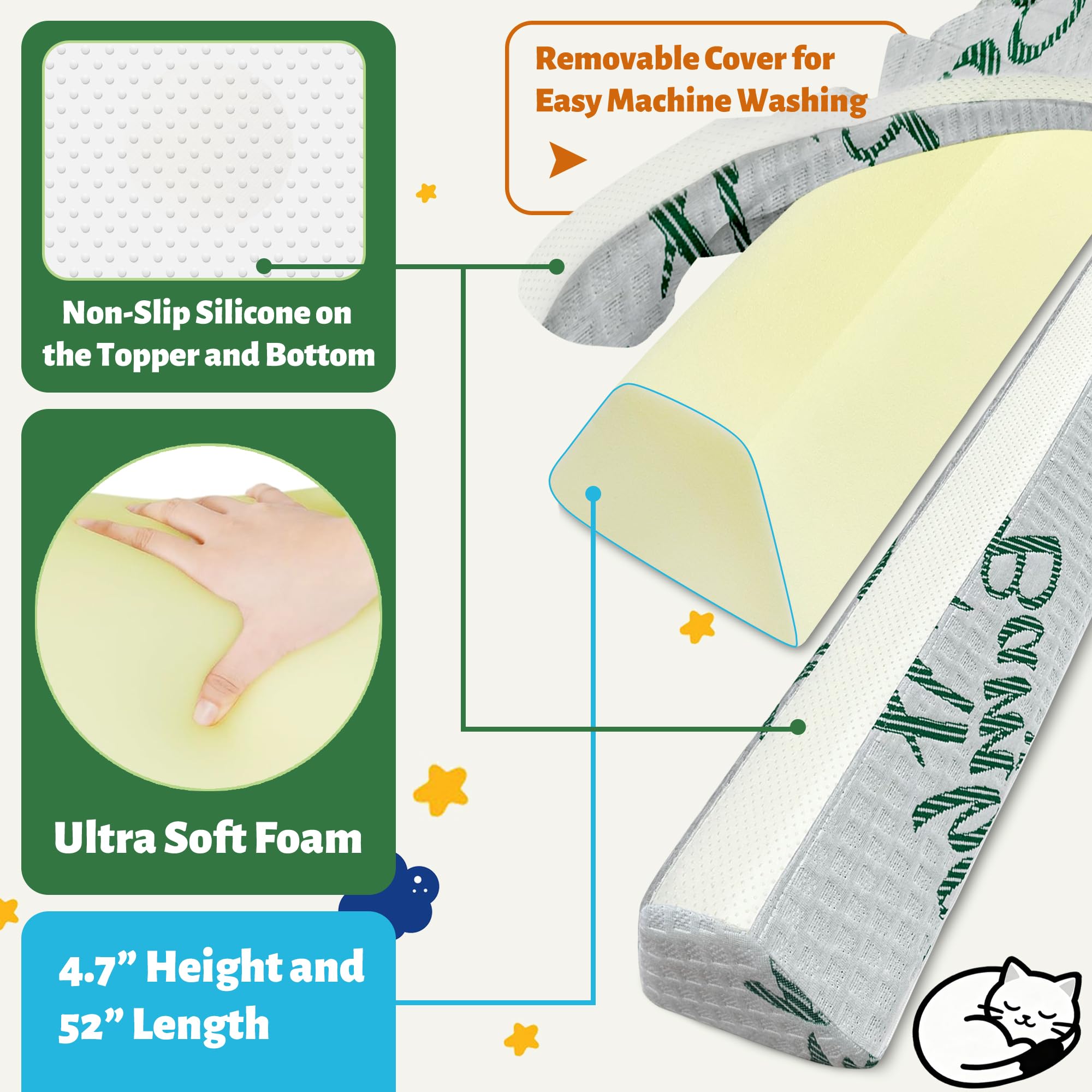 LVYSHOW non-slip design helps the rail stay in place for safer sleep.