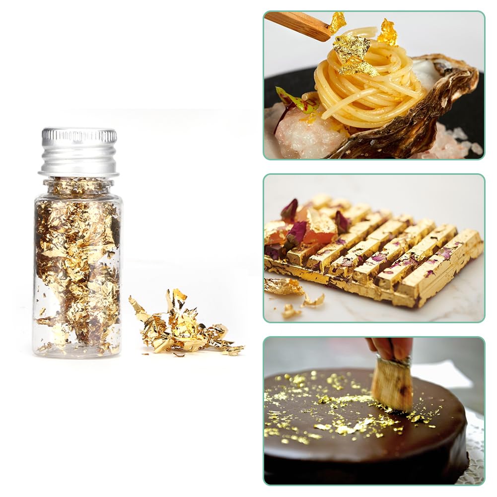 Lwuey gold leaf for cupcakes crowns treats with radiant glaze