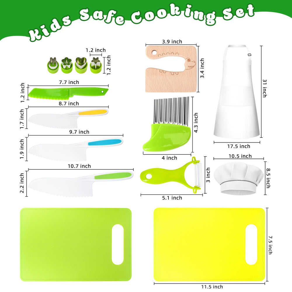 LWWTBS Kids Knife Set cutting boards create kid-friendly prep stations.