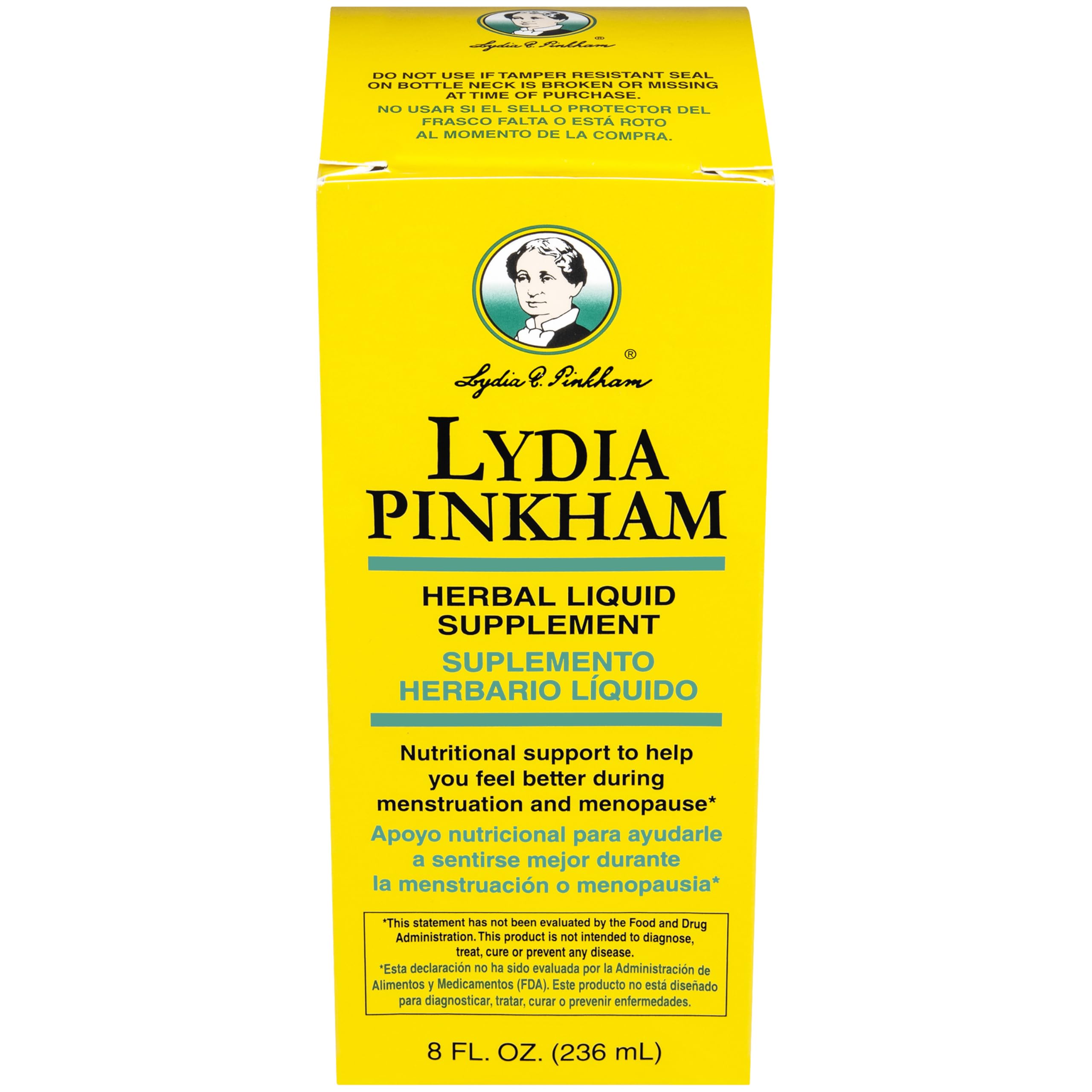 Lydia Pinkham dosage instruction card shows simple liquid intake
