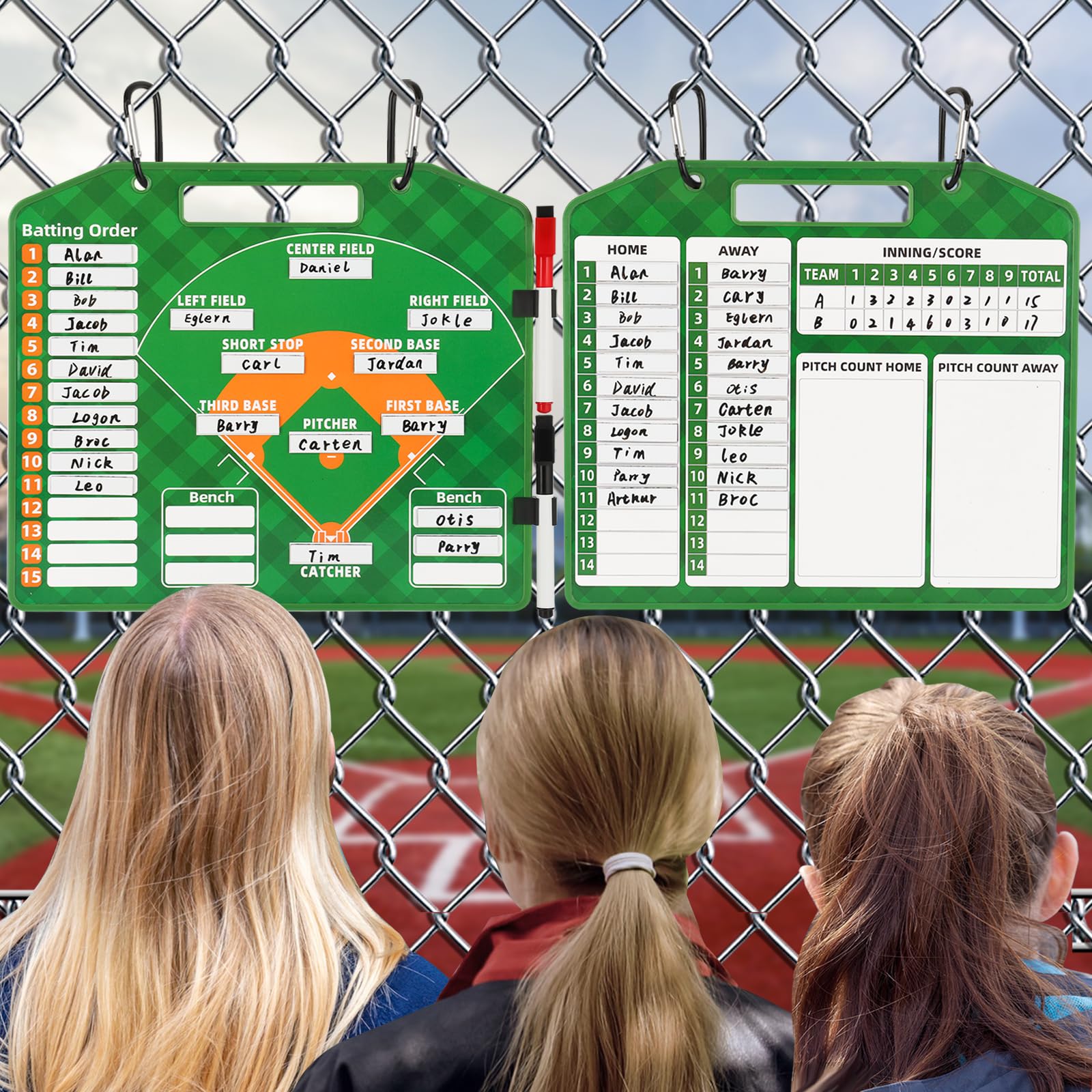 Softball and baseball lineup board by LYINGFISH in green