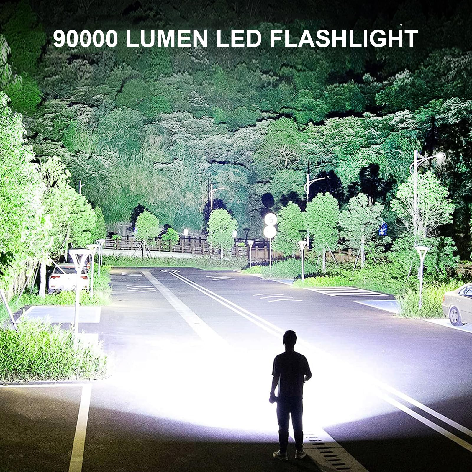Lylting handheld flashlight with ergonomic grip for comfortable camping use.